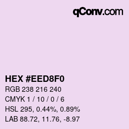 カラーコード: HEX #EED8F0 | qconv.com