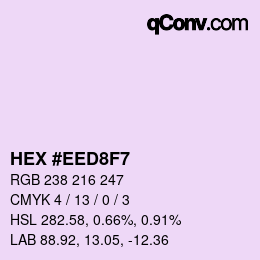 Color code: HEX #EED8F7 | qconv.com