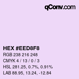 Color code: HEX #EED8F8 | qconv.com