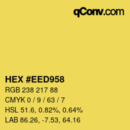 Farbcode: HEX #EED958 | qconv.com