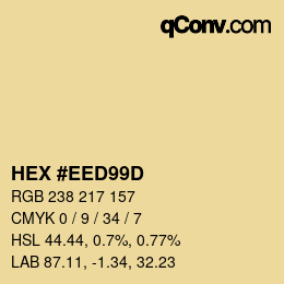 Color code: HEX #EED99D | qconv.com