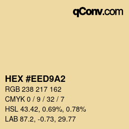 Color code: HEX #EED9A2 | qconv.com