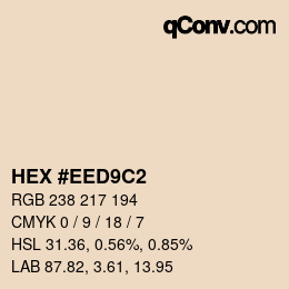 Color code: HEX #EED9C2 | qconv.com