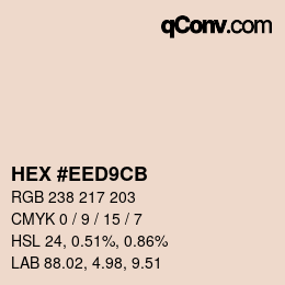 颜色代码: HEX #EED9CB | qconv.com
