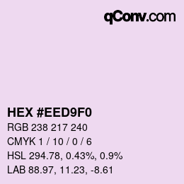 Color code: HEX #EED9F0 | qconv.com