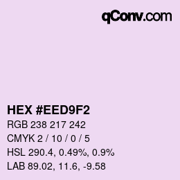 Color code: HEX #EED9F2 | qconv.com