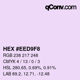 Color code: HEX #EED9F8 | qconv.com