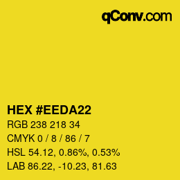 Color code: HEX #EEDA22 | qconv.com