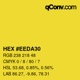 颜色代码: HEX #EEDA30 | qconv.com