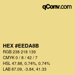 Color code: HEX #EEDA8B | qconv.com