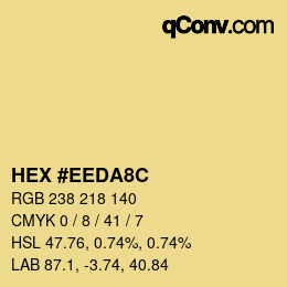 颜色代码: HEX #EEDA8C | qconv.com