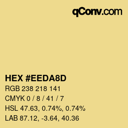 カラーコード: HEX #EEDA8D | qconv.com