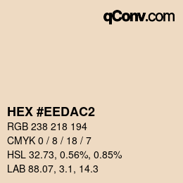 Color code: HEX #EEDAC2 | qconv.com