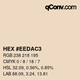 Color code: HEX #EEDAC3 | qconv.com