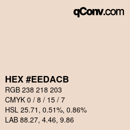 Color code: HEX #EEDACB | qconv.com