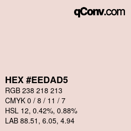 Color code: HEX #EEDAD5 | qconv.com