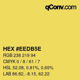 Code couleur: HEX #EEDB5E | qconv.com