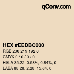 Color code: HEX #EEDBC000 | qconv.com