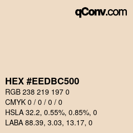 Color code: HEX #EEDBC500 | qconv.com