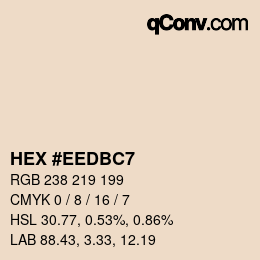 Color code: HEX #EEDBC7 | qconv.com