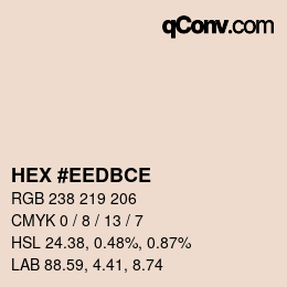 Color code: HEX #EEDBCE | qconv.com