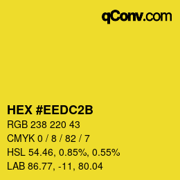 颜色代码: HEX #EEDC2B | qconv.com