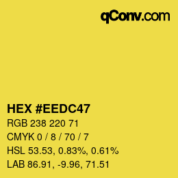 Farbcode: HEX #EEDC47 | qconv.com