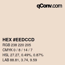 Color code: HEX #EEDCCD | qconv.com