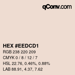 Color code: HEX #EEDCD1 | qconv.com