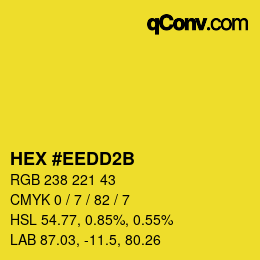 Color code: HEX #EEDD2B | qconv.com