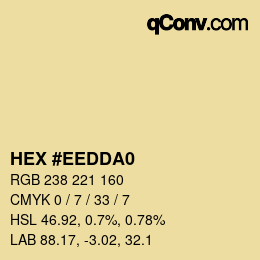 Color code: HEX #EEDDA0 | qconv.com