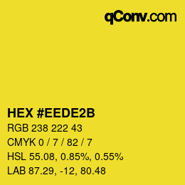 颜色代码: HEX #EEDE2B | qconv.com
