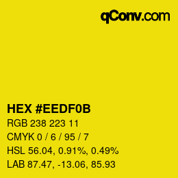 Color code: HEX #EEDF0B | qconv.com