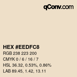 Color code: HEX #EEDFC8 | qconv.com