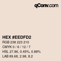 Color code: HEX #EEDFD2 | qconv.com