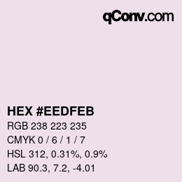 Color code: HEX #EEDFEB | qconv.com