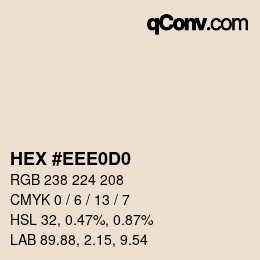 Color code: HEX #EEE0D0 | qconv.com