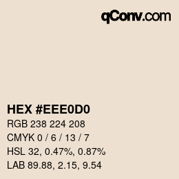 Color code: HEX #EEE0D0 | qconv.com