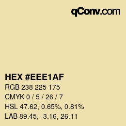 Color code: HEX #EEE1AF | qconv.com