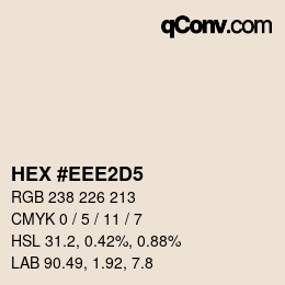 Color code: HEX #EEE2D5 | qconv.com