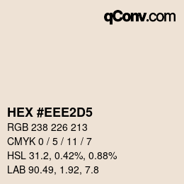 Farbcode: HEX #EEE2D5 | qconv.com