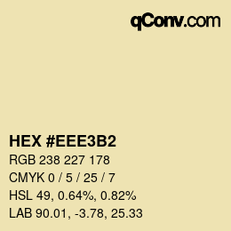 Color code: HEX #EEE3B2 | qconv.com