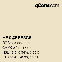 Color code: HEX #EEE3C6 | qconv.com