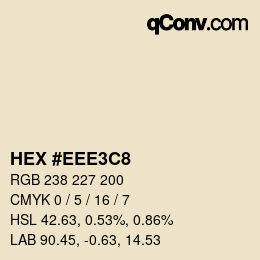 颜色代码: HEX #EEE3C8 | qconv.com