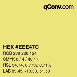 Color code: HEX #EEE47C | qconv.com