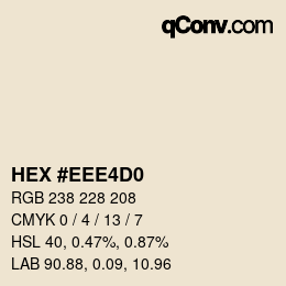 カラーコード: HEX #EEE4D0 | qconv.com