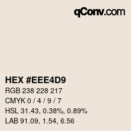 カラーコード: HEX #EEE4D9 | qconv.com