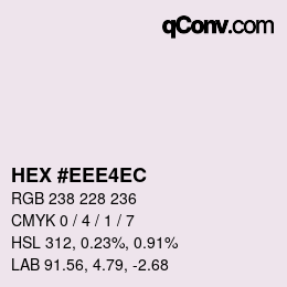 Color code: HEX #EEE4EC | qconv.com