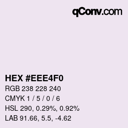 Color code: HEX #EEE4F0 | qconv.com