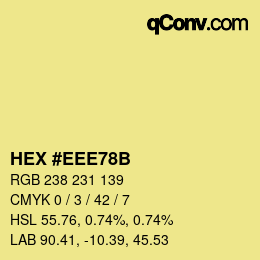 Color code: HEX #EEE78B | qconv.com